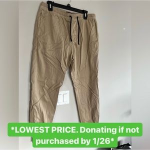 *LOWEST PRICE ⬇️💸* AEO Men’s Twill Flex Khaki Jogger with Colorblock Cuff, sz M